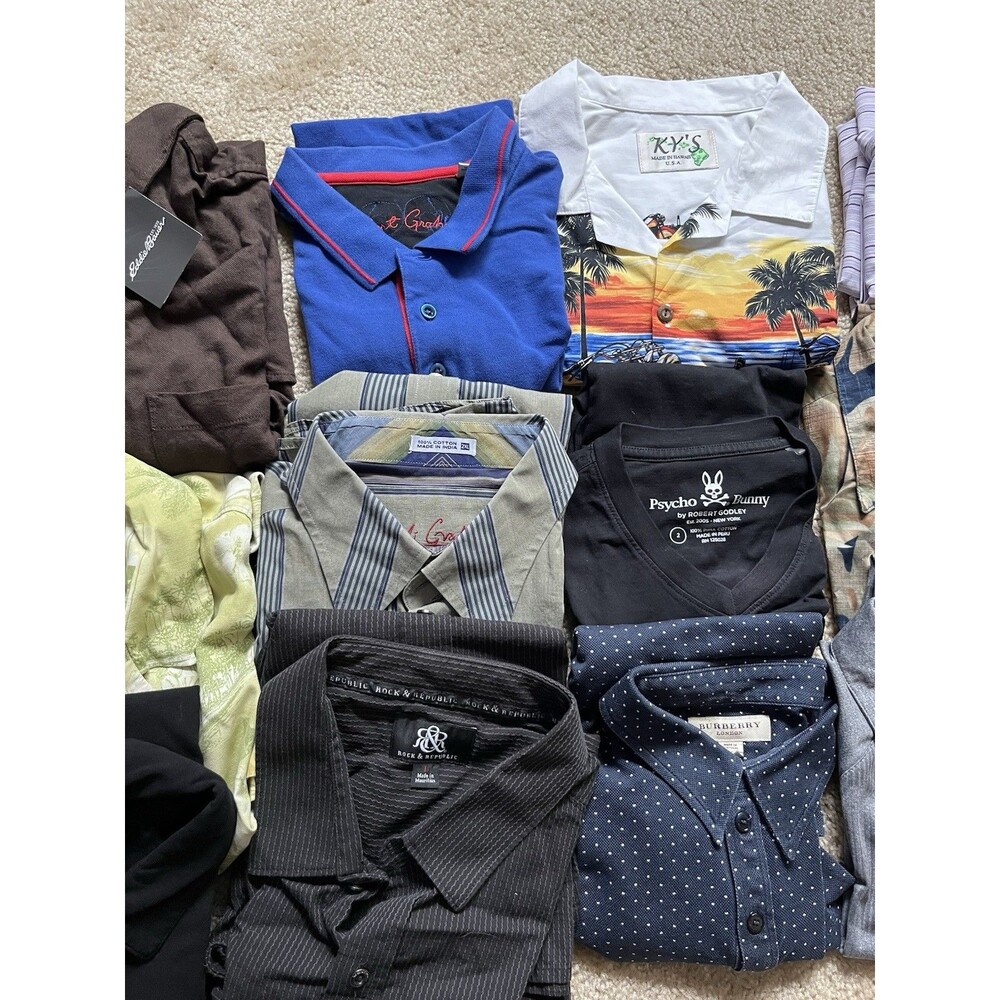 15 Item Mens Polo Shirt Reseller Lot Tommy Robert Tori Boss Nike Reyn Burberry - Picture 3 of 5